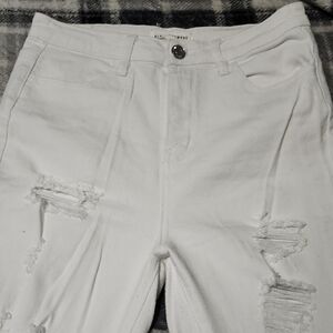 Almost Famous White Distressed Skinny Jeans